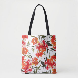 Aquarellfarbene Blume, handgezeichnet nahtloses Mu Tasche
