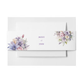 Aquarellfarbene Blume. Hochzeit. Einladungsbanderole