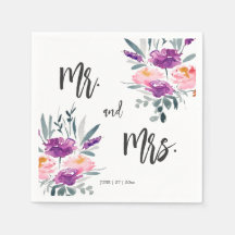 Aquarellfarbene Blume Hochzeiten von Napkins