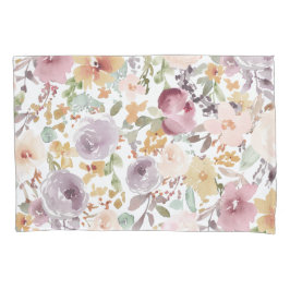Aquarellfarbene Blume im pastellfarbenen Hintergru Kissenbezug