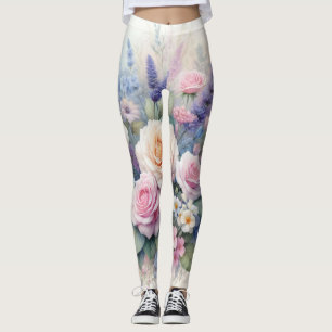 Aquarellfarbene Blume in sanften Pastellfarben Leggings