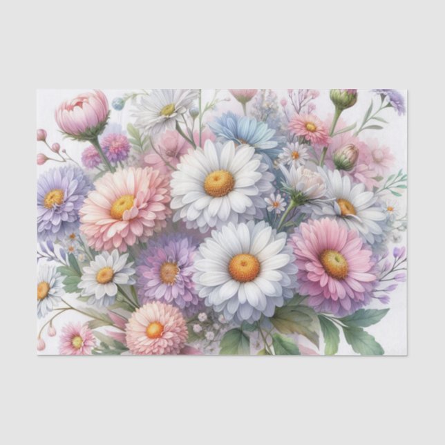 Aquarellfarbene Blume in weichen Pastellfarben Seidenpapier (Vorderseite)