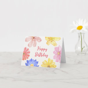 Aquarellfarbene Blume Karte