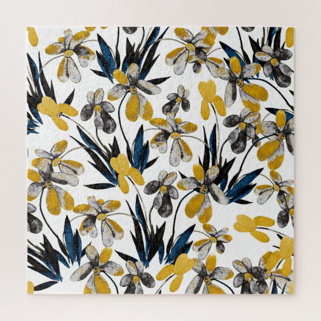 Aquarellfarbene Blume: lebendiges Sommermuster. (Vertikal)