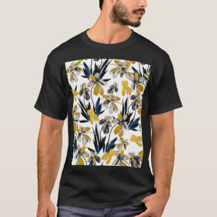 Aquarellfarbene Blume: lebendiges Sommermuster. T-Shirt