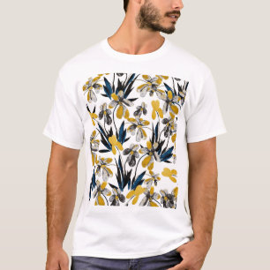 Aquarellfarbene Blume: lebendiges Sommermuster. T-Shirt