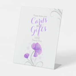Aquarellfarbene Blume lila Hochzeitsgeschenk Sockelschild
