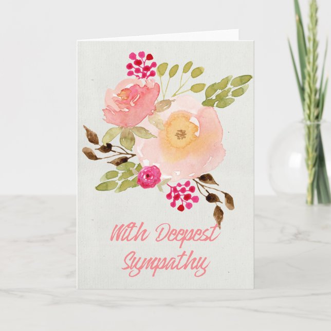 Aquarellfarbene Blume - mit tiefer Sympathie Karte (Vorderseite)
