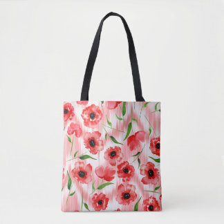 Aquarellfarbene Blume: Mohnquitte. Tasche