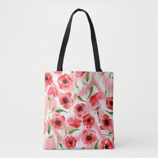 Aquarellfarbene Blume: Mohnquitte. Tasche (Vorderseite)