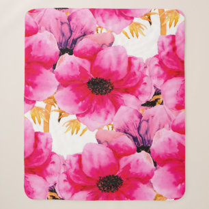 Aquarellfarbene Blume - nahtloser Musterhintergrun Sherpadecke