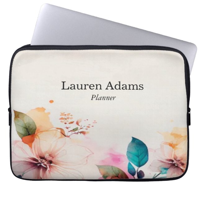 Aquarellfarbene Blume Pastellfarben individuelle N Laptopschutzhülle (Vorderseite)