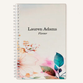 Aquarellfarbene Blume Pastellfarben individuelle N Notizbuch
