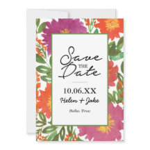 Aquarellfarbene Blume Save the Date Einladung