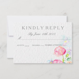 Aquarellfarbene Blume UAWG Hochzeitskarten RSVP Karte