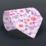 Aquarellfarbene Blume und Blätter 3 Krawatte<br><div class="desc">Blume und Blätter mit handgemalten Aquarellfarben</div>