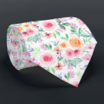 Aquarellfarbene Blume und Blätter Krawatte<br><div class="desc">Blume und Blätter mit handgemalten Aquarellfarben</div>