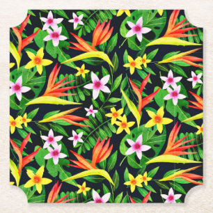 Aquarellfarbene Blume und Blumenmuster aus Frucht- Untersetzer