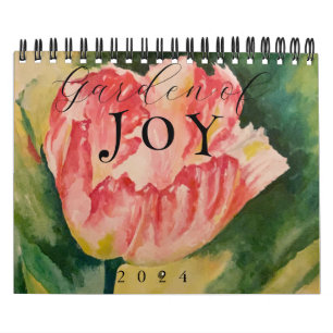 Aquarellfarbene Blume Zwei Seiten 12-Monats-Kalend Kalender