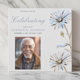 Aquarellfarbene Blumenfeier zum Foto des Lebens Einladung