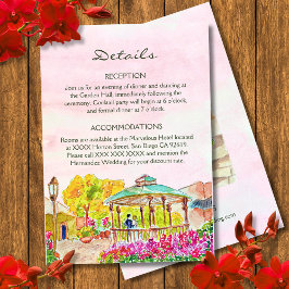 Aquarellfarbene Blumenstadt Kiosk Mexiko Hochzeit Begleitkarte