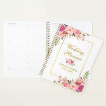 Aquarellfarbene Blütenrosa Blush Gold Hochzeit Planer<br><div class="desc">Aquarellfarbener Blütenrosa Blush Gold Hochzeitsplaner</div>