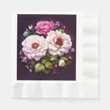 Aquarellfarbene Blütenrosa und violette Blumen