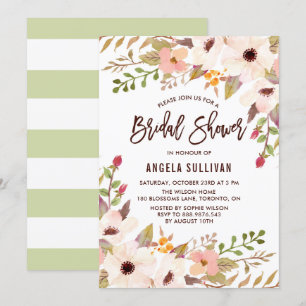 Aquarellfarbene Bohemische Blume Brautparty laden Einladung