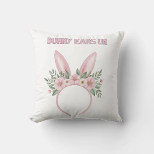 Aquarellfarbene Bunny Ohren mit Blume Kissen