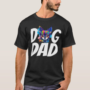 Aquarellfarbene Chihuahua Mama Hund Vater Männer T-Shirt