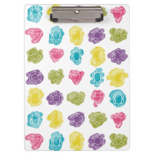 Aquarellfarbene Diamanten-Patrone Klemmbrett