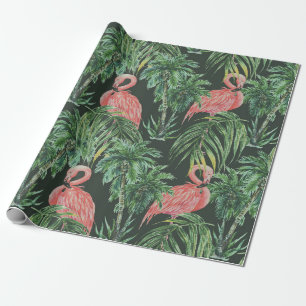 Aquarellfarbene Flamingos, exotische Vögel, tropis Geschenkpapier