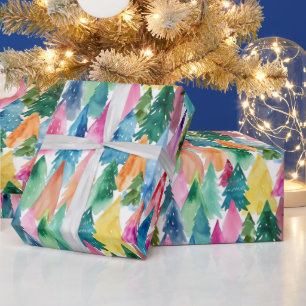 Aquarellfarbene, helle Regenbogenweiden Weihnachts Geschenkpapier