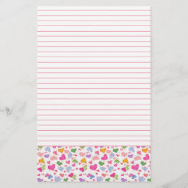 Aquarellfarbene Herzklopfen Pink Pastel Linde Briefpapier