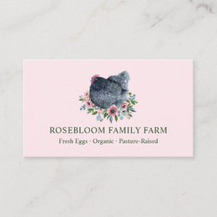 Aquarellfarbene Hühnerhenneneier Farm Eier Pink Li Visitenkarte