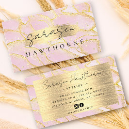 Aquarellfarbene Imitate Goldene Foil gebürstetes M Visitenkarte