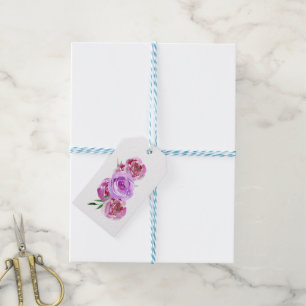 Aquarellfarbene Kirschbäume Pastellbouquet Vielen  Geschenkanhänger