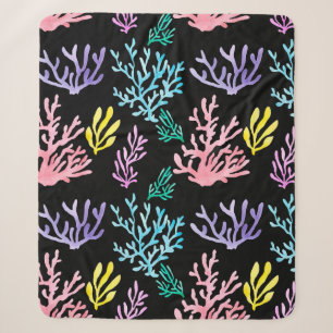 Aquarellfarbene Korallen nahtloses Muster Sherpadecke
