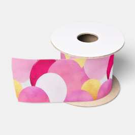 Aquarellfarbene, lebhafte, lackierte Frühlingsblum Satinband