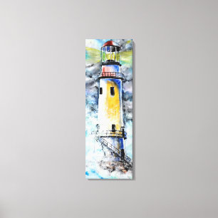 Aquarellfarbene Leinwand - Leuchtturm - Malerei