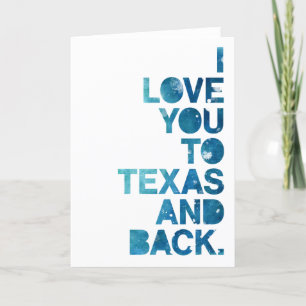 Aquarellfarbene Liebe nach Texas und zurück Karte
