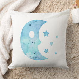 Aquarellfarbene Liebe zum Mond und zurück Kissen