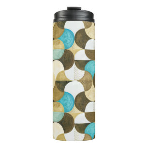 Aquarellfarbene, moderne geometrische, nahtlose Fl Thermosbecher