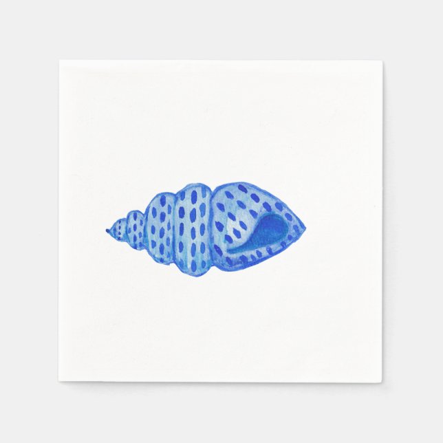 Aquarellfarbene Muschel, Cocktailserviette Serviette (Vorderseite)
