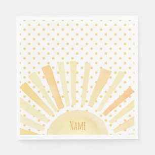 Aquarellfarbene Orangengelbe Punkte Sommer Serviette