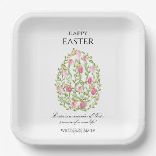 Aquarellfarbene Ostereier glückliche Ostern Pappteller