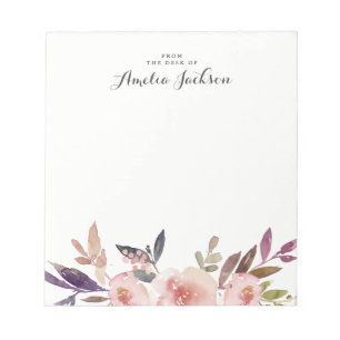 Aquarellfarbene Personalisierte Notepad-Stationier Notizblock