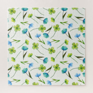 Aquarellfarbene Pflanze: Blumenmuster ohne Naht.