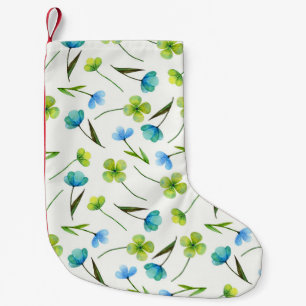 Aquarellfarbene Pflanze: Blumenmuster ohne Naht. Kleiner Weihnachtsstrumpf