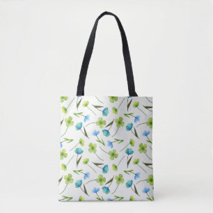 Aquarellfarbene Pflanze: Blumenmuster ohne Naht. Tasche